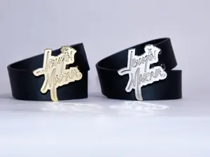 Lougin Malena Signature Belt custom logo belt buckle