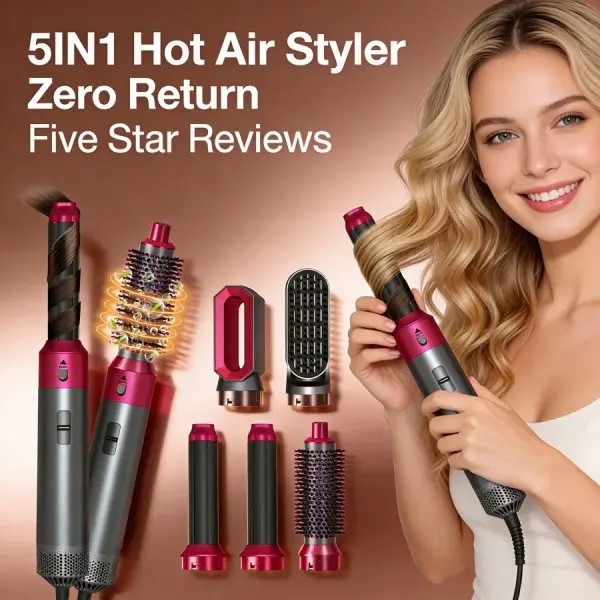 5-in-1 Constant Temperature Negative Ion Hair Styling Comb - Frizz Control, Shine Boost, Long-Lasting Hold, Multi-Use Tool Ideal for Commute/Dates, Styling Tool, Hair Tool Must Have Curling Straightening Tool Multifunctional Straightening Brush