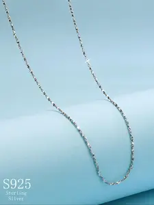 925 Sterling Silver Glitter Design Necklace for Women, Fashion Jewelry for Party, Daily Clothing Decor, Trendy All-match & Exquisite Jewelry for Birthday Gift