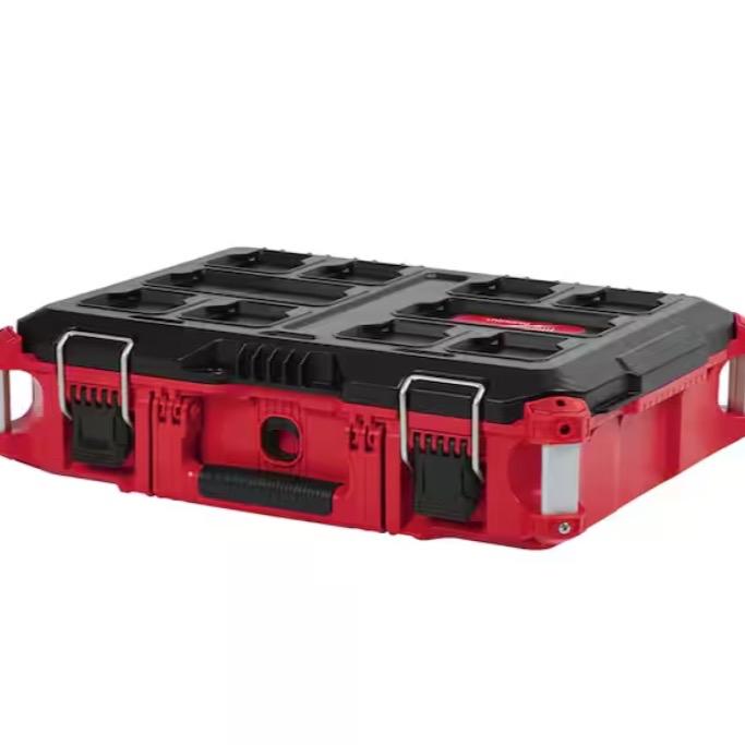 Milwaukee PACKOUT 22 in. Medium Red Tool Box with 75 lbs. Weight Capacity - Heavy Duty Storage Organizer