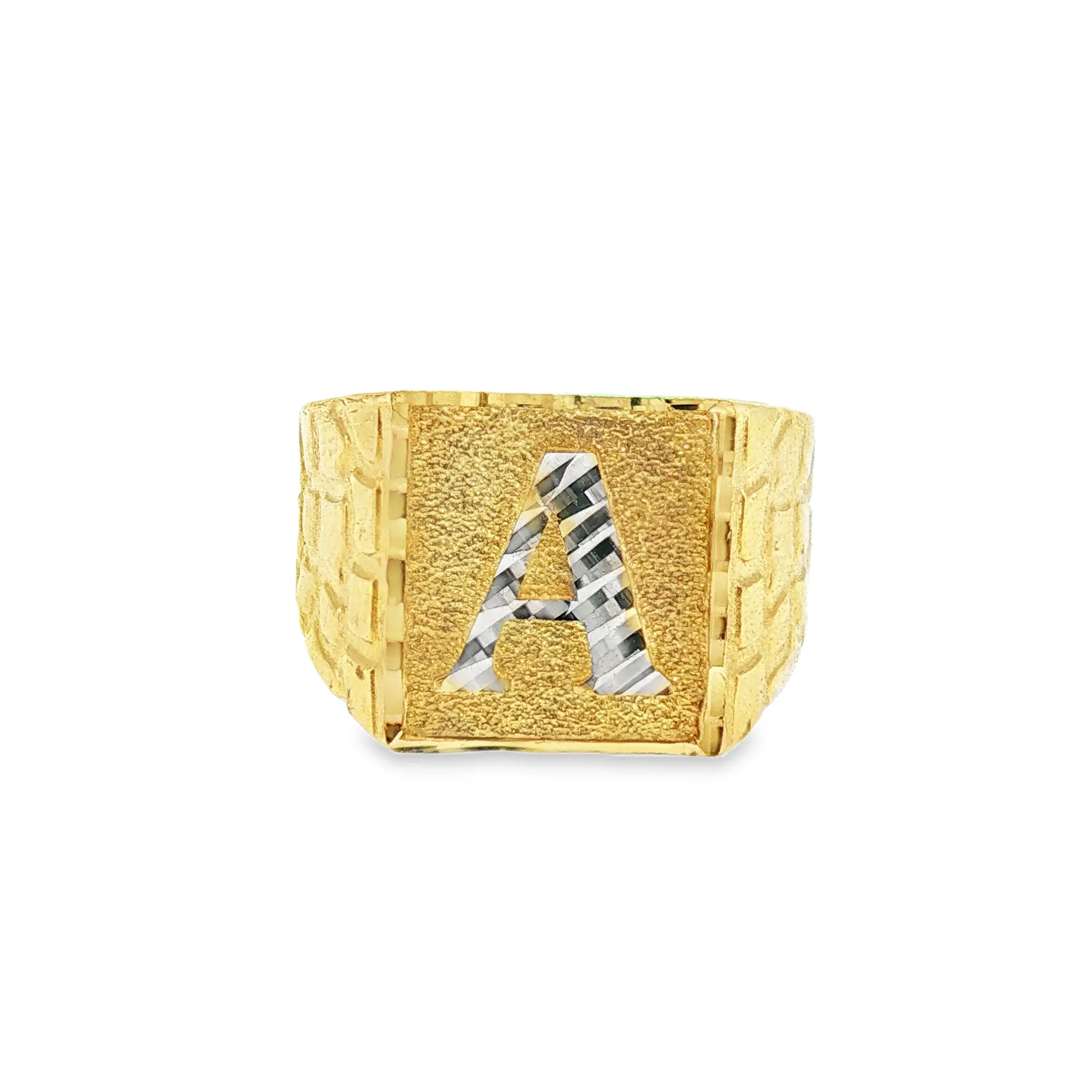 10k Initial Nugget Ring