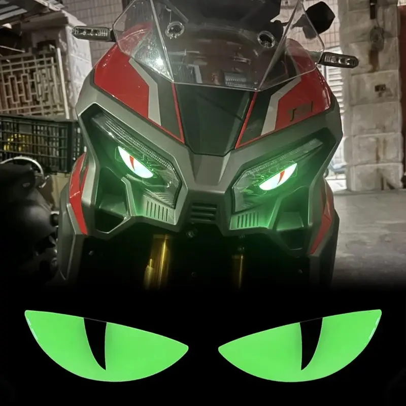 Devil Eyes Reflective Stickers ✨   Motorcycle Safety Decals Glow in Dark