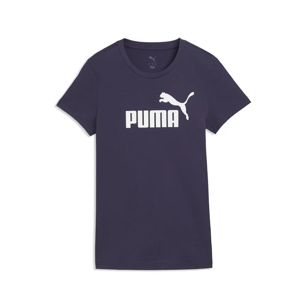 PUMA Womens Essentials No. 1 Logo Crew Neck Short Sleeve Casual Tops Casual - Purple