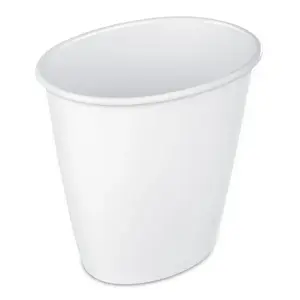 Sterilite 1.5 Gal. Oval Vanity Wastebasket Plastic, White Room