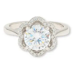 Radiance by Absolute™ Sterling Silver Blossom Halo Ring