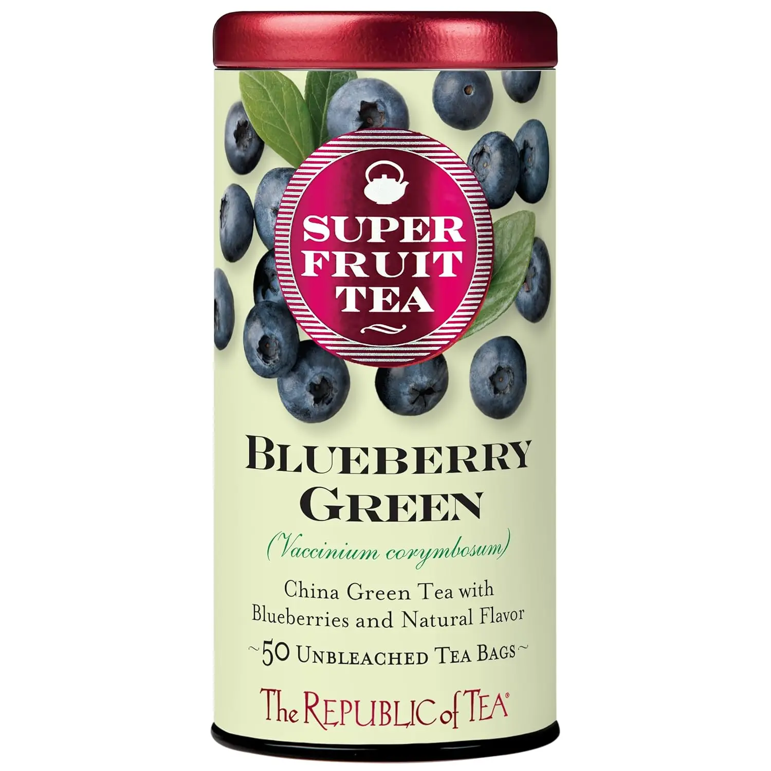 The Republic of Tea Organic Blueberry Green Superfruit Tea, 50 Tea Bag Tin The Republic of Tea Organic Blueberry Green Superfruit Tea, 50 Tea Bag Tin