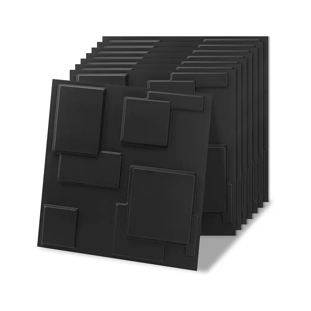 Aadesh PVC Plastic 3D Removable Wall Panels, Waterproof and Fire-Resistant, 11.8x11.8 Inches, Ideal for Living Rooms, Bedrooms, Hotels, Offices