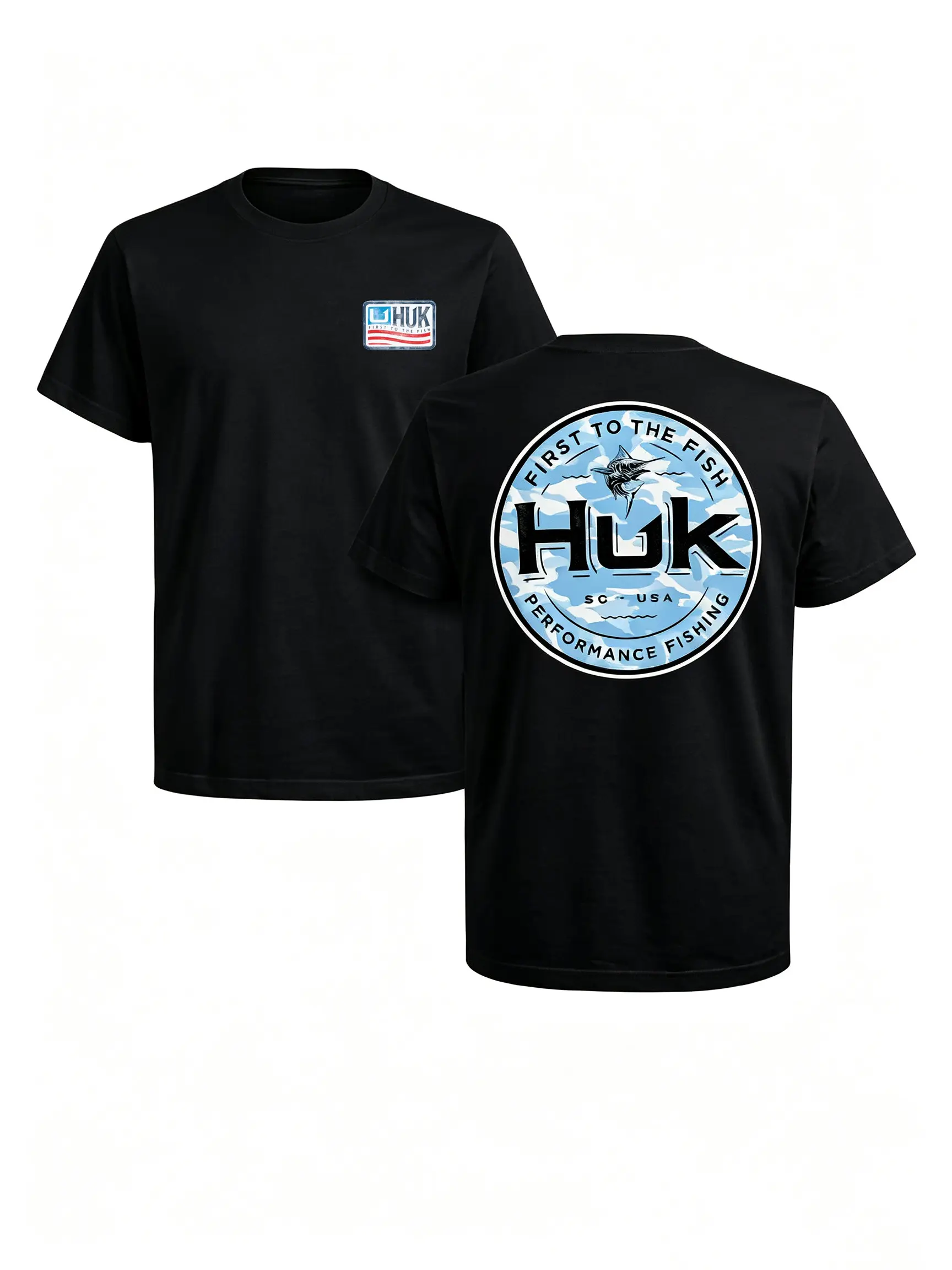 Huk Performance Fishing Shirt, Offshore Fishing Logo Tee, Saltwater Fishing T-Shirt, Deep Sea Fisherman Shirt, Gift for Fishing Lovers  cotton tee