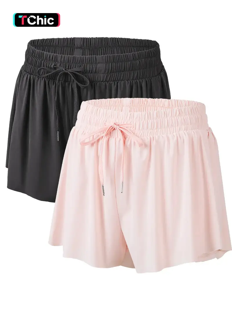 Women's Solid Color Drawstring Waist Shorts, Casual Comfy Breathable Shorts for Daily Outdoor Wear, Ladies Bottoms for Summer