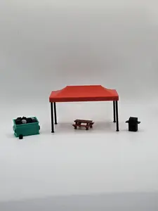 1:64 Scale 3D Printed Diorama Accessory Set – Tent, Dumpster, Grill & Picnic Table