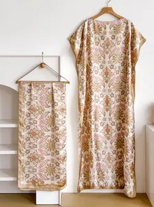 Elegant Silk Geometric Print Robe Set, Hooded Shawl + Long Scarf, Women's Beach Cover-Up Sun Protection Satin Scarf, Swim Cover Ups, Swimsuit Cover Ups