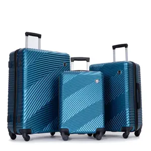 Tripcomp Luggage 3 Piece Set,Suitcase with Spinner Wheels Hardside Lightweight Luggage 20in24in28in.(Blue)
