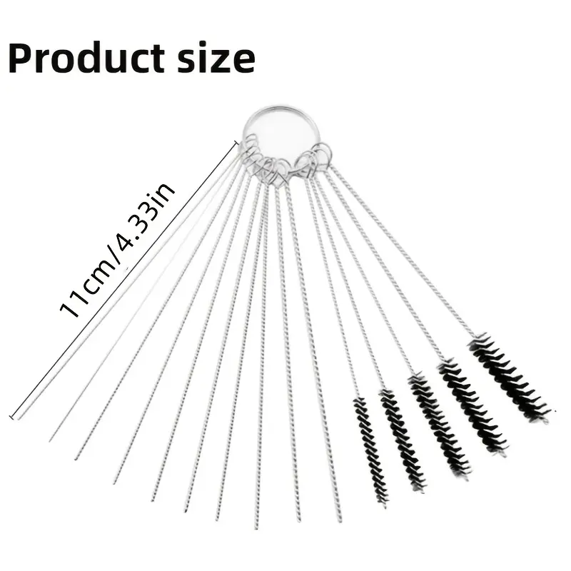 Carburetor Cleaning Brush Set, Multi Size Wire Brushes, Portable Cleaning Tool for Motorcycle, ATV, Lawn Mower, Outdoor Engine Maintenance  >