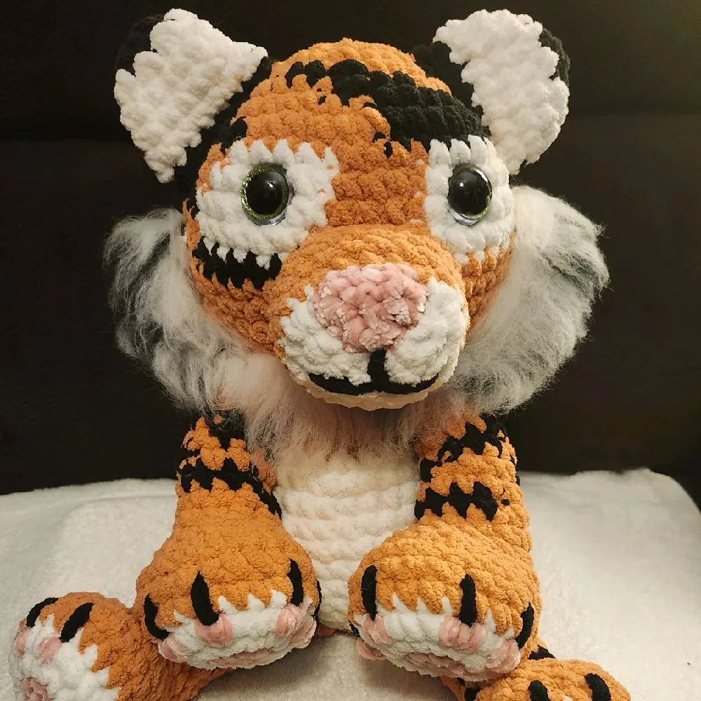 Large Handmade Crochet Tiger | 17” Plush Collectible | Decorative Heirloom Gift