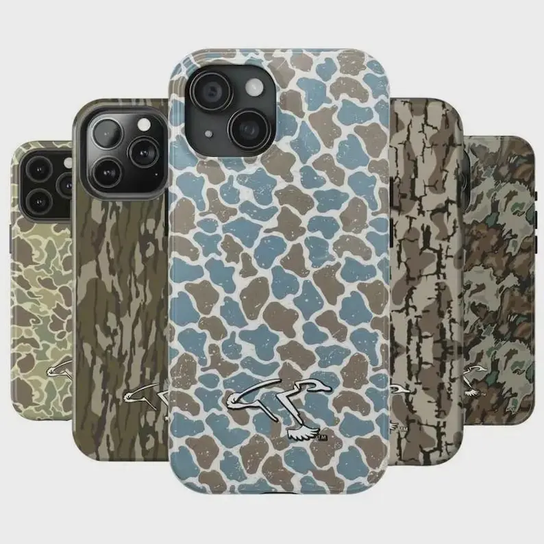 Vintage Waterfowl Duck Camo Phone – Southern Style Hunting Camouflage Protective Hard Cover for Phone 11–17 Shockproof Durable Outdoor Case