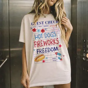Funny 4th of July Shirt, Hot Dogs Fireworks Freedom Tee, Patriotic Shirt, USA Independence Day Shirt, Retro America Tee, July 4th Outfit
