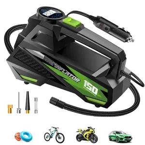 CARSUN Portable Tire Inflator Pump, Digital Pressure Gauge, LED Light, Car Accessories, Vehicle Tire Inflator, 12V Dc Auto Air Compressor for Bikes & Balloons