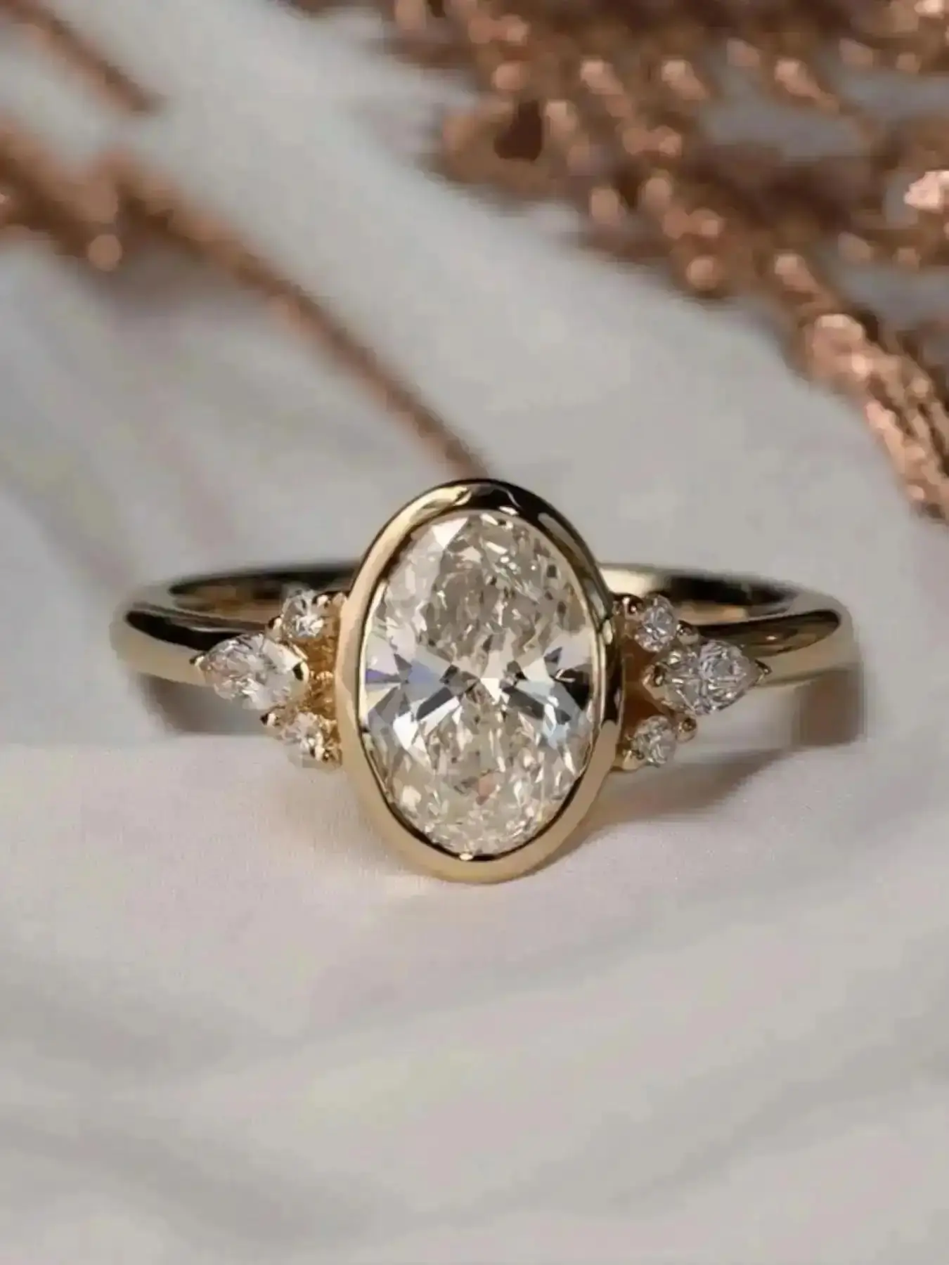 Charm Cubic Zirconia Golden Ring Statement Elegant Exaggerated for Women Wedding Engagement Bridal Proposal Jewelry Birthday Anniversary Christmas Gift Rings Perfect Charming Stylish Stunning Piece Fashion Modern Chic