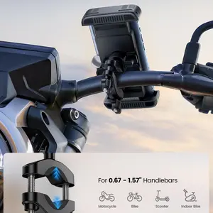 Motorcycle Phone Mount – Dual Shock Absorber, Full Protection, 360 °   Secure Holder for All 4.7-6.7" Phones