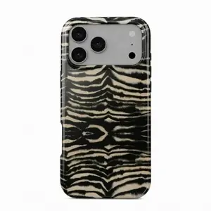 Indie Sleaze Tie Dye Zebra Print iPhone 17 Pro Max Shockproof Case with Abstract Vintage Animal Stripe Design, Cover for Iphone 17 Promax, 17 Pro, 16 Promax