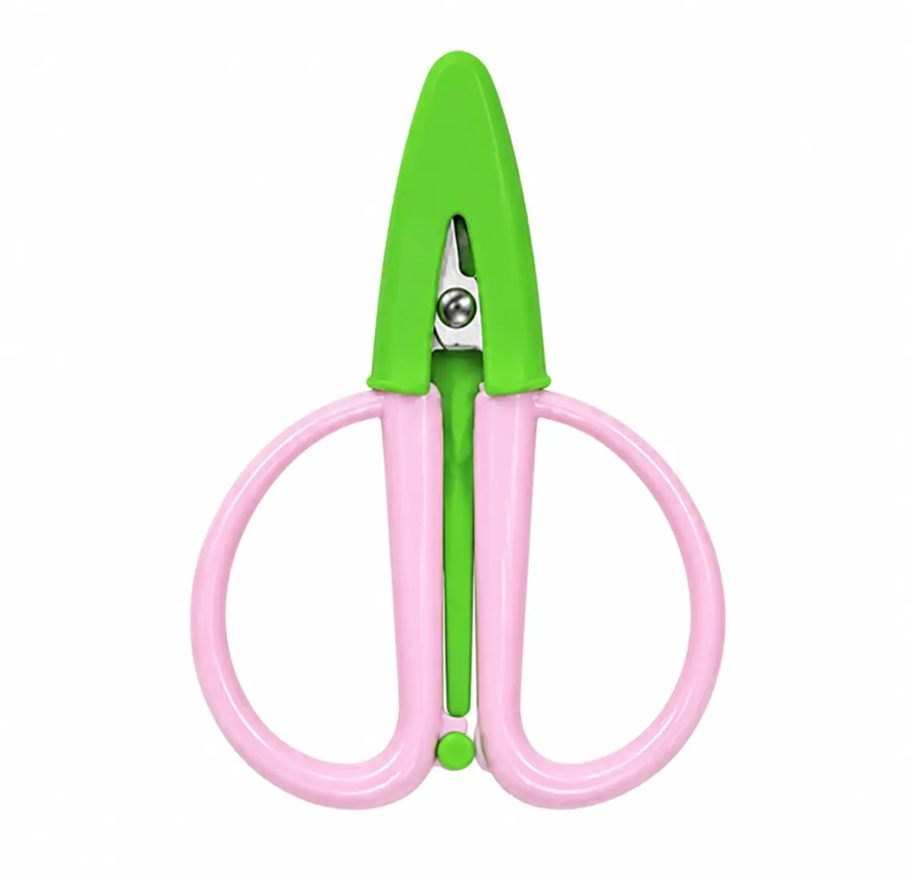 Palm Beach Pink & Green Resort Look Stainless Steel Super Snip Mini Thread Scissors with Silicone Sleeve, Sewing Project Bag Accessory for Thread Trimming