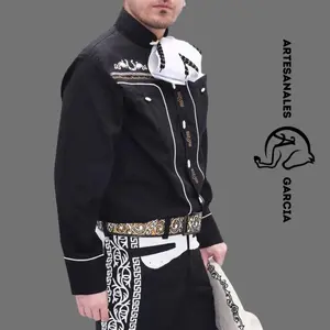 Camisa Charra Tradicional Huesito Negra WD 837