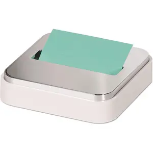 Post-It Note Dispenser for 3 in X 3 in Notes, White Base with Steel Top 3M