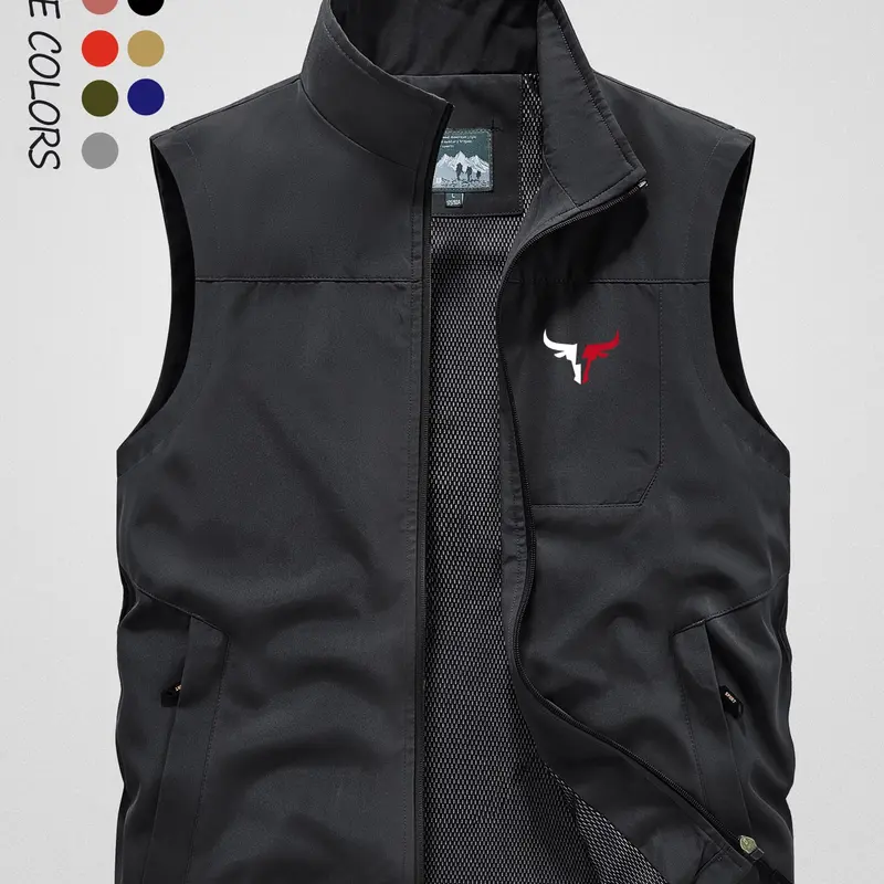 Men's Multi-Pocket Vest Sleeveless Gilet, Quick Dry Breathable Outdoor Vest for Hiking, Camping and Fishing, Summer Breathable Workwear