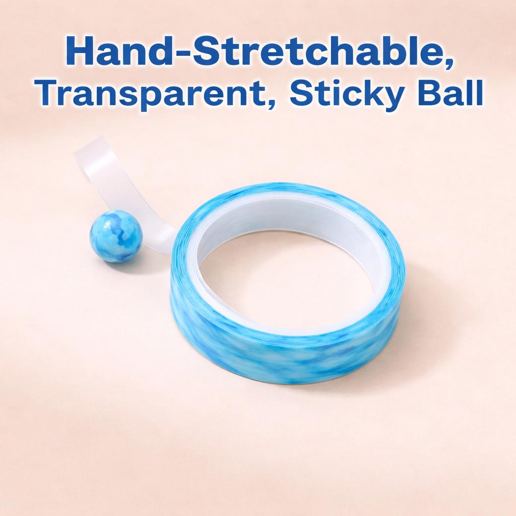 Colorful Transparent Sticky Ball Tape Kit DIY Stretchy Balls ASMR Stress Relief Fidget Toy for Adults