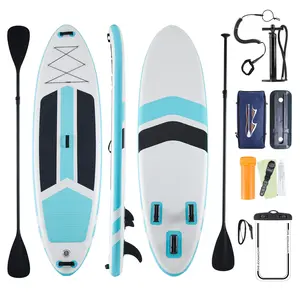 10'5" Inflatable Stand Up Paddle Board with Premium SUP Accessories, Wide Stable Non-Slip Deck, High-Strength PVC for Youth & Adults, Complete with Pump, Paddle, Leash & Backpack