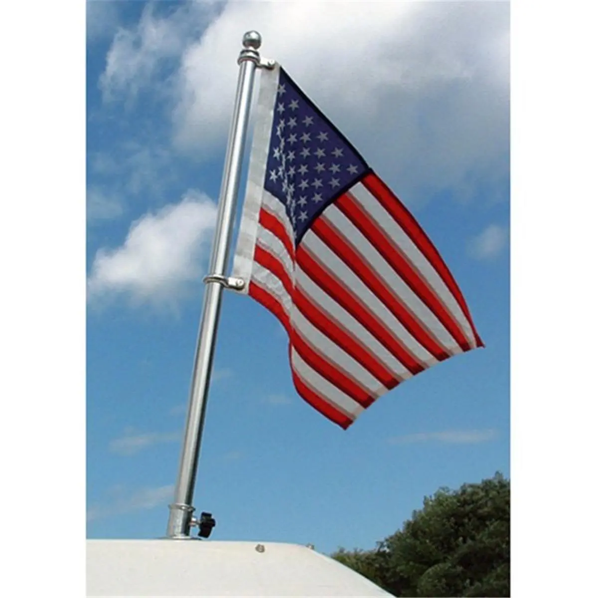 TaylorMade Deluxe 30 In. 304 Stainless Steel Metal Flag Pole Kit, 3.25 lbs, Highly Polished, Tangle-Free Clip, Holds Flags Taut, Premium Outdoor Home Improvement Garden Decor, Expertly Made From Premium Materials