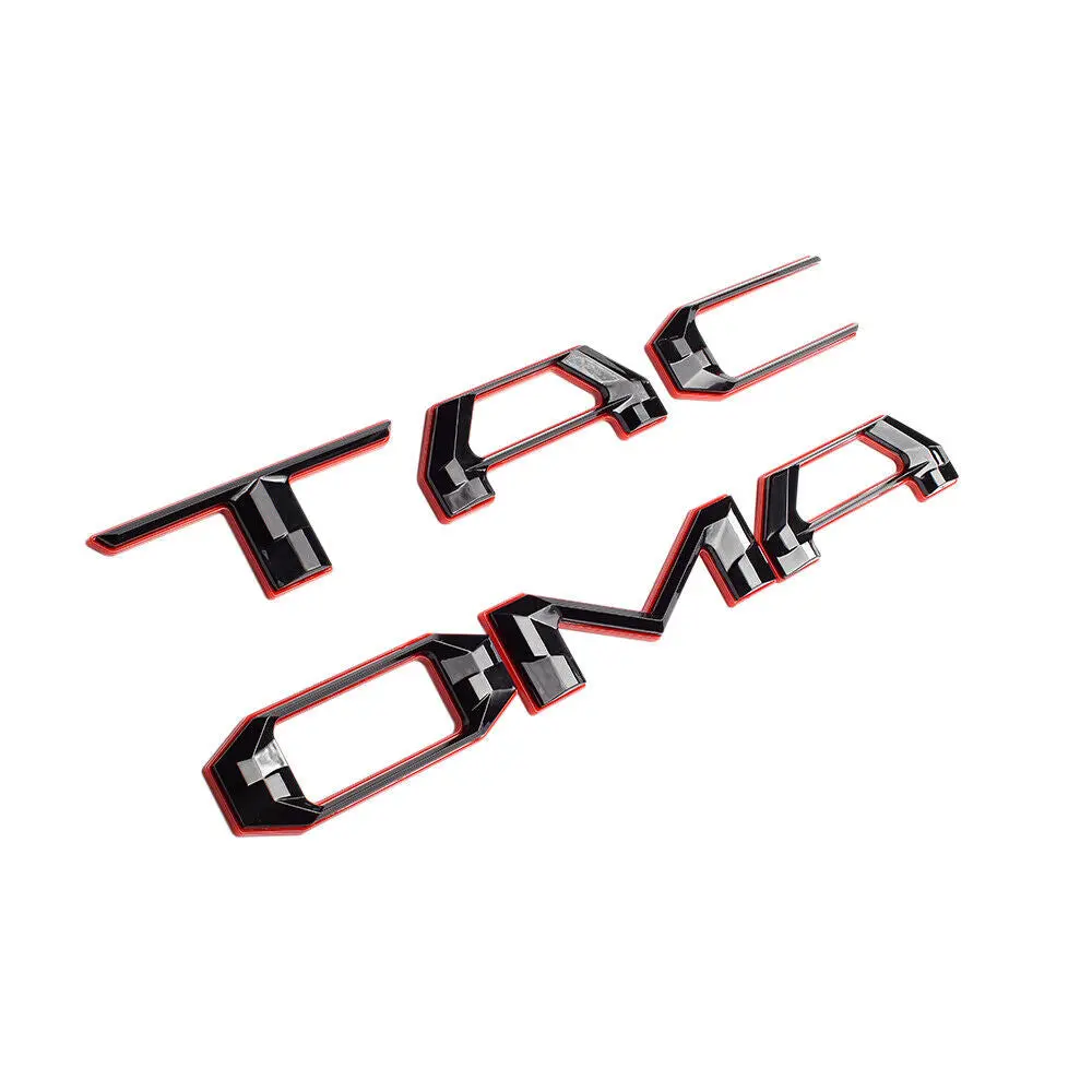 3D Red & Gloss Black Tailgate Letters – Fits 2016-2021 Tacoma |   No-Drill OEM+ Look for TRD & Off-Road Trucks