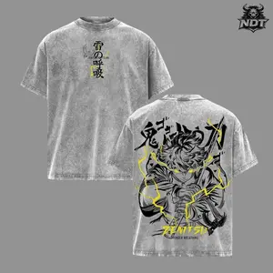 Limited Edition "Thunder Breathing" Zenitsu Agatsuma T-Shirt Demon Slayer Anime Graphic Tee Oversized Acid Washed Soft Cotton Streetwear Casual Kimetsu no Yaiba Streetwear Apparel 2XQ