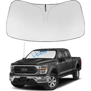 Proadsy 2026 Upgrade Windshield Sun Shade Custom Fit Ford F-150 F150 2021-2025 2026 4-Layer Foldable Front Sunshade Protector Sun Visor Blocks UV Rays Keep Car Cooler