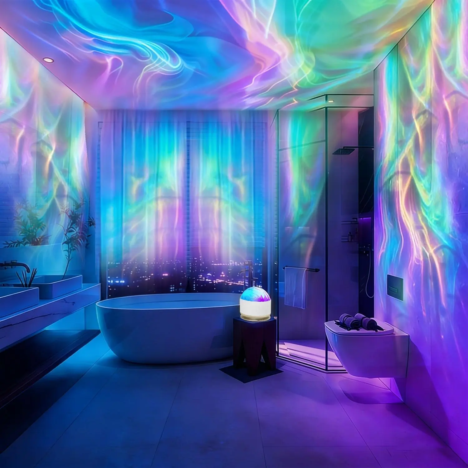 2 Scene -Ocean Wave & 3D Water RippleProjector Light-16-Color Round Lamp withControl, Relaxation & Romantic Night Ambience TikTokShopJumpstartSale   mothersdaygift BackToSchool