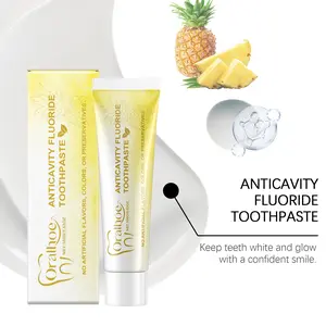 Tropical Pineapple Fragrance Toothpaste Gentle Low Foam Fresh Breath Micron Cleansing Particles Gentle Polishing For Sensitive Mouth Family Pack Shine Care