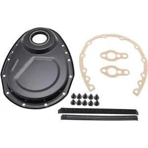 Black Gasket Seal Bolts Set Timing Chain Cover Kit Compatible for SB Chevy 283 327 305 350 383 400 engines