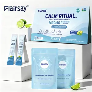 FLAIRSAY MAGICRELAX Calming Sparking Mix with 8-in-1 Magnesium KSM-66 Ashwagandha Saffron Vitamin D3 GABA