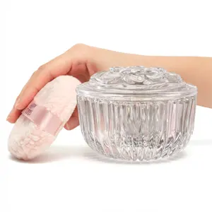 Comfort Puff with Glass Vanity Jar