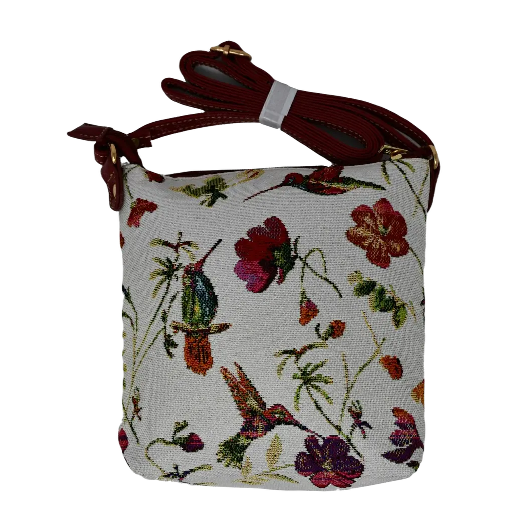 Sinobrite SL01-Hummingbird Tapestry Hipster Bag, Chic Casual Top-Zip Travel Bag, Synthetic, Crossbody Bags