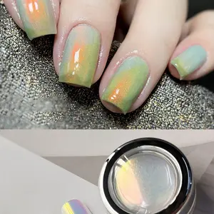 Aurora Color Changing Nail Powder, Neon DIY Nail Art Decor, Optical Illusion Nail Powder, 0.3g Piece, Manicure Supplies