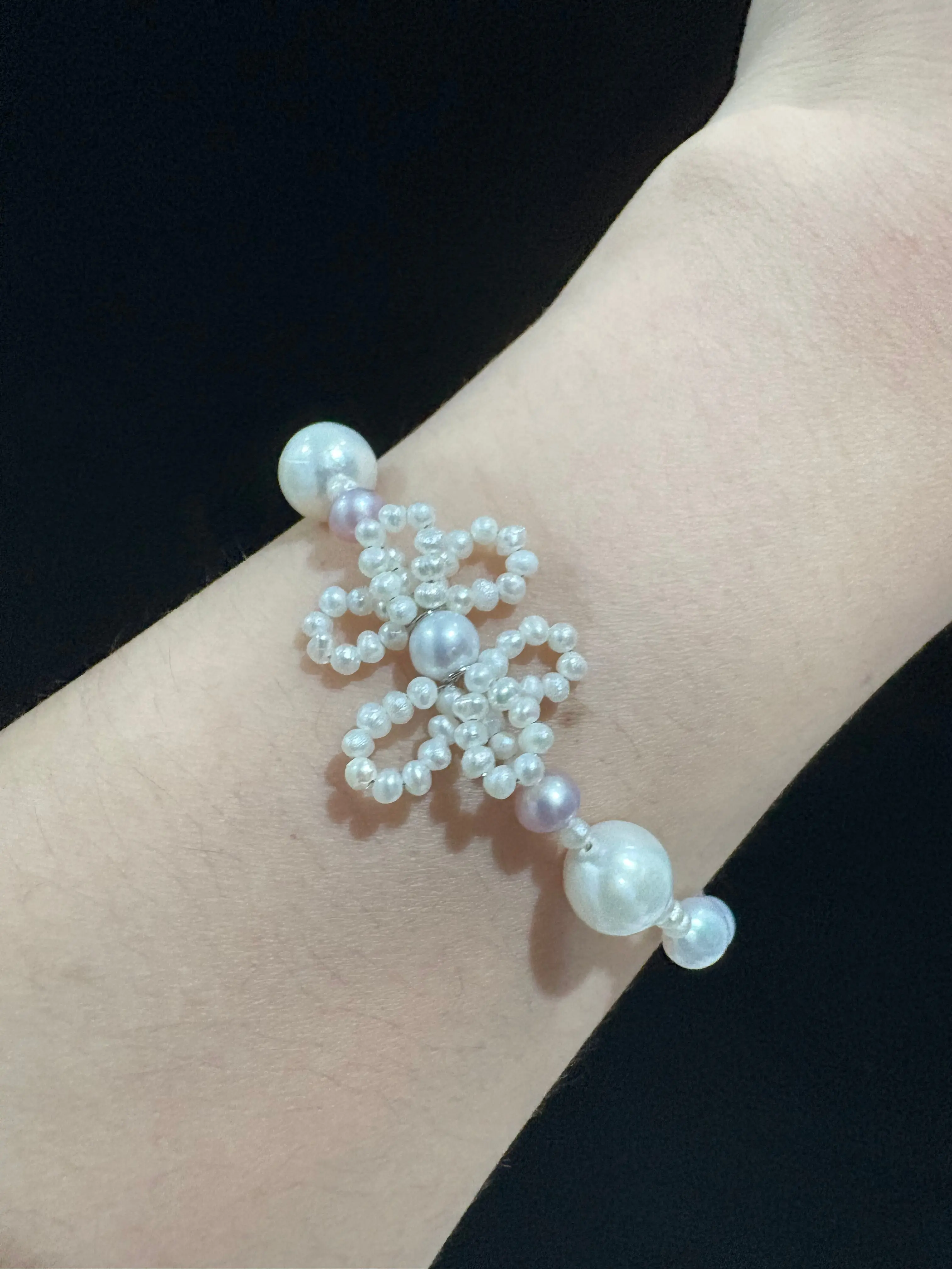 NO.10-Freshwater handmade pearls bracelet only two left