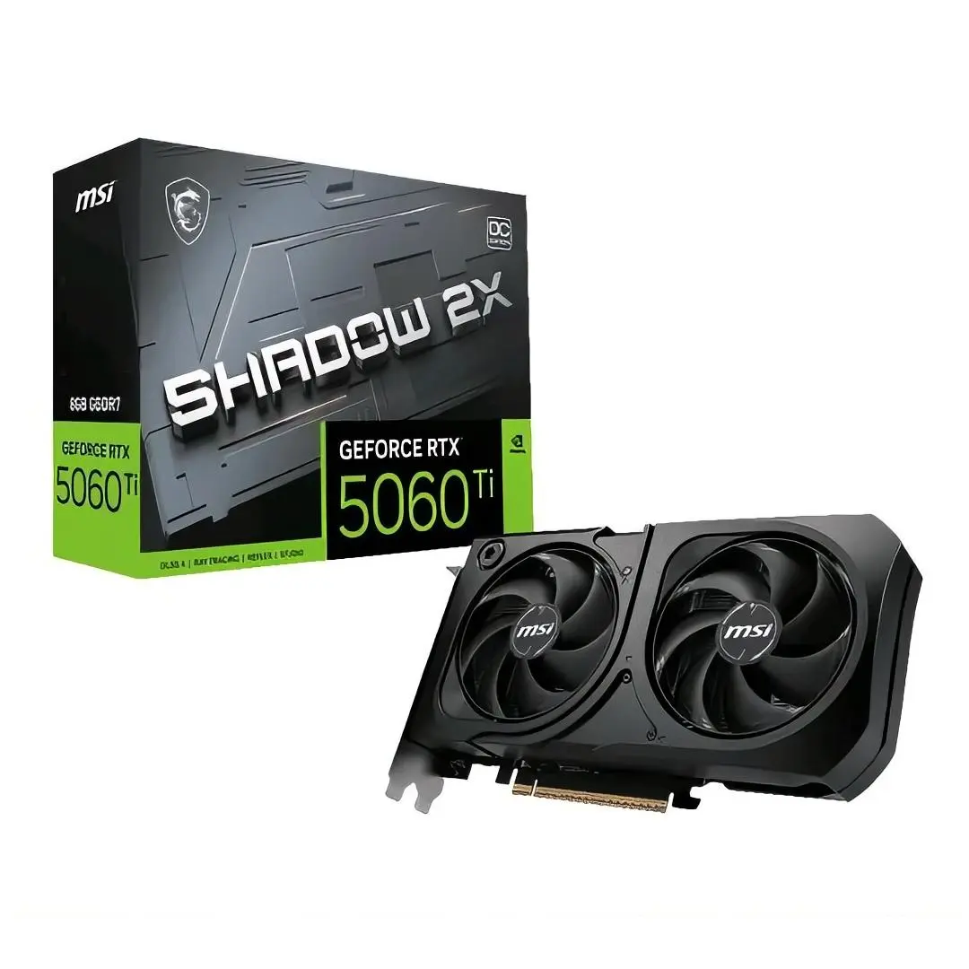 MSI GeForce RTX 5060 Ti 8G SHADOW 2X OC PLUS Graphics Card 8GB GDDR7 DPx3 HDMIx1 DLSS 4 High-Performance Gaming GPU - Nvidia Graphics Card