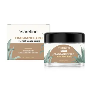 VIARELINE Fragrance Free Sugar Scrub | Gentle Exfoliating & Moisturizing Body Scrub