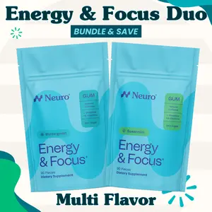 Energy & Focus Duo - Caffeine Gum - Multi Flavor (2-Bulk Pouches) Energy & Focus Duo - Caffeine Gum - Multi Flavor (2-Bulk Pouches)
