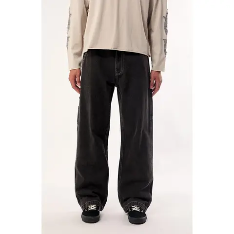 Pacsun Men's Dylan Baggy Jeans Carpenter Contrast Stitch Black