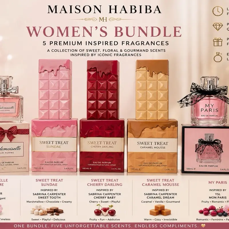 Maison Habiba Women’s Bundle – 5 Premium Inspired Fragrances 3-7