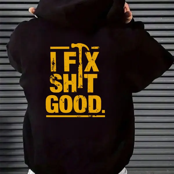 Women's Funny Mechanic Humor "I Fix Shit Good" Graphic T-Shirt - 100% Cotton, Casual Classic Fit, Tear Away Label, True to Size, Machine Washable, Iron/Steam Preferred Top (Do Not Dry Clean), Iron Or Steam Preferred