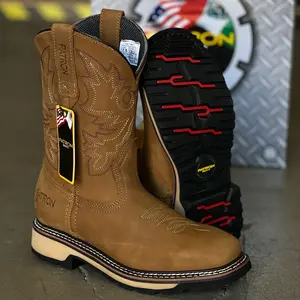 5700 Crazy Brown Patron Boots Mens work boots Botas de trabajo