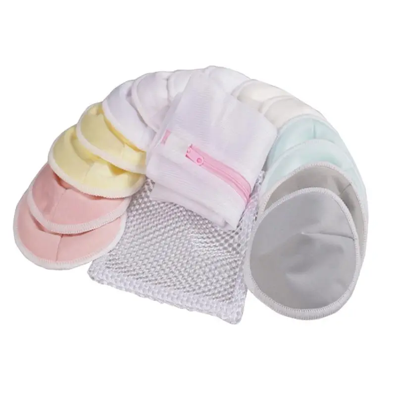 Reusable Breast Pads, 14pcs Breastfeeding Pads with 1pc Laundry Bag, Breastfeeding Accessories for New Mothers, Baby & Maternity Products